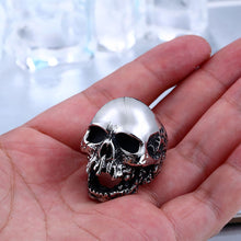 Load image into Gallery viewer, GUNGNEER 2 Pcs Skull Biker Punk Gothic Ring Stainless Steel Skeleton Halloween Jewelry Set