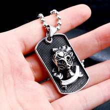 Load image into Gallery viewer, GUNGNEER Skeleton Army Pirate Captain Skull Necklace Ring Stainless Steel Punk Jewelry Set