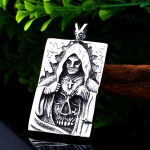 GUNGNEER Stainless Steel Gothic Claw Pirate Skull Skeleton Pendant Ring Men Women Jewelry Set