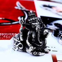 Load image into Gallery viewer, GUNGNEER Hindu Om Ganesha Ring Stainless Steel Lord Ganesh Elephant Ohm Jewelry For Men
