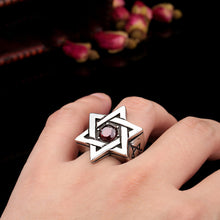 Load image into Gallery viewer, GUNGNEER Stainless Steel David Star Ring Jewish Solomon Ring Jewelry Accessory Gift For Men