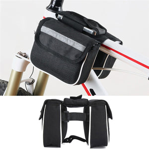2TRIDENTS Bike Handlebar Bag - Double Pouch Phone Bag - Help for Storage When Needed Extra Space for Long Rides. (A)