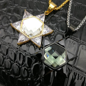 GUNGNEER David Star Necklace Stainless Steel Stars Solomon Jewelry Accessory For Men