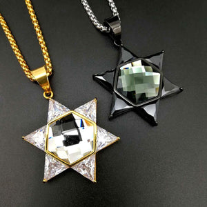 GUNGNEER David Star Necklace Stainless Steel Stars Solomon Jewelry Accessory For Men