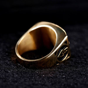 GUNGNEER Masonic Signet Ring For Men Stainless Steel Leather Cuff Bracelet Jewelry Set