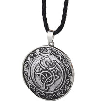Load image into Gallery viewer, GUNGNEER Celtic Viking Runes Dragon Trinity Pendant Necklace Stainless Steel Jewelry