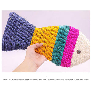 2TRIDENTS Hand-Woven Sisal Cat Favor Fish Toys - Help Your Pets to Sharpen and Remove The Dead Outer Layer of Their Claws (L)