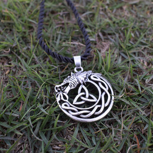 GUNGNEER Irish Celtic Viking Dragon Trinity Knot Pendant Necklace Stainless Steel Jewelry Gift