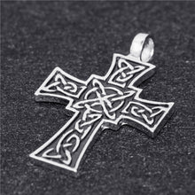 Load image into Gallery viewer, GUNGNEER Celtic Knot Cross Trinity Infinity Pendant Necklace Stainless Steel Jewelry
