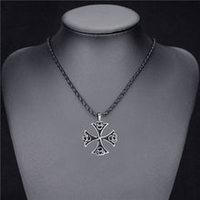 Load image into Gallery viewer, GUNGNEER Celtic Knot Iron Cross Pendant Necklace Stainless Steel Jewelry for Men Women