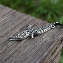 Load image into Gallery viewer, GUNGNEER Celtic Trinity Viking Eaglel Pendant Necklace with Croaching Tiger Hairpin Jewelry Set
