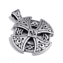 Load image into Gallery viewer, GUNGNEER Celtic Knot Templar Cross Stainless Steel Necklace Curb Chain Bracelet Jewelry Set