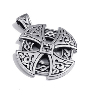 GUNGNEER Celtic Knot Templar Cross Stainless Steel Necklace Curb Chain Bracelet Jewelry Set