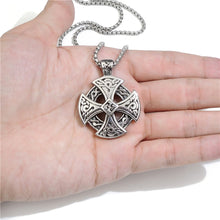 Load image into Gallery viewer, GUNGNEER Celtic Knot Knight Templar Cross Stainless Steel Pendant Necklace Jewelry Accessories