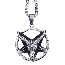 Load image into Gallery viewer, GUNGNEER Men&#39;s Baphomet Necklace Goat Head Satan Jewelry Accessories Outfit Gift
