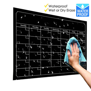 2TRIDENTS Magnetic Dry Erase Blackboard - Month Magnetic Calendar Chalkboard - Wall Sticker for Office