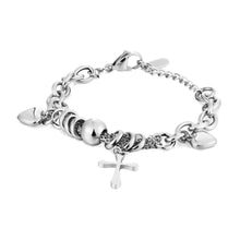 Load image into Gallery viewer, GUNGNEER Stainless Steel Cross Bracelet Christian Jewelry Gift Accessory For Girl Women