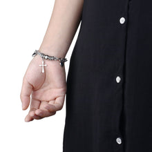 Load image into Gallery viewer, GUNGNEER Stainless Steel Cross Bracelet Christian Jewelry Gift Accessory For Girl Women