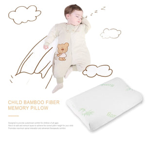2TRIDENTS Children Adjustable Bamboo Memory Foam Neck Pillow - Pillow Support for Back, Stomach, Side Sleepers - for Cervical Health Care