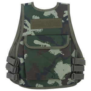 2TRIDENTS Camo Combat Vest for Kids Children Hunting Vest for Outdoor Activities Game Field Combat Training Protective Shield (CP Camouflage, Large)