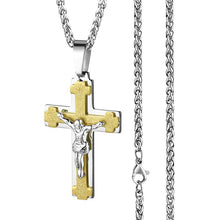 Load image into Gallery viewer, GUNGNEER God Cross Necklace Jesus Pendant Chain Jewelry Accessory Gift For Men Women