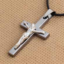 Load image into Gallery viewer, GUNGNEER Christ Cross Necklace Jesus Pendant God Jewelry Accessory Gift For Men Women