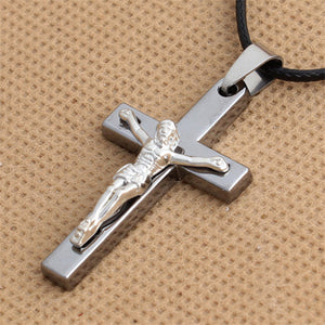 GUNGNEER Christ Cross Necklace Jesus Pendant God Jewelry Accessory Gift For Men Women