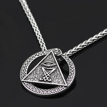 Load image into Gallery viewer, GUNGNEER Satan Sigil Of Lucifer Pendant Necklace Leather Chain Bracelet Jewelry Set