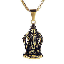 Load image into Gallery viewer, GUNGNEER Ganesh Ganesha Om Pendant Necklace Stainless Steel Hindu Jewelry For Men Women