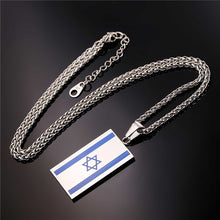 Load image into Gallery viewer, GUNGNEER Stainless Steel Israel Flag David Star Necklace Jewish Jewelry Accessory For Men