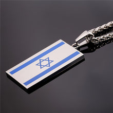 Load image into Gallery viewer, GUNGNEER Stainless Steel Israel Flag David Star Necklace Jewish Jewelry Accessory For Men