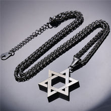 Load image into Gallery viewer, GUNGNEER Stainless Steel Star of David Magen Necklace Jewish Jewelry Gift For Men Women