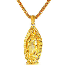 Load image into Gallery viewer, GUNGNEER Christian Classic Mother of God Mary Pendant Necklace Wheat Chain Jewelry Talisman