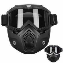Load image into Gallery viewer, 2TRIDENTS Helmet Face With Shield Goggles - Colorful Lens Motorcycle Bike Detachable Modular - Safety Helmet and Hearing Protection System (Clear Lens)