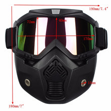 Load image into Gallery viewer, 2TRIDENTS Helmet Face With Shield Goggles - Colorful Lens Motorcycle Bike Detachable Modular - Safety Helmet and Hearing Protection System