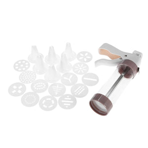 2TRIDENTS Cookie Press Gun Kit 13 Press Molds and 6 Pastry Piping Nozzles for Cooking Baking (as picture)