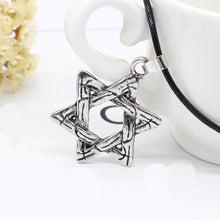 Load image into Gallery viewer, GUNGNEER Large David Star Necklace Jewish Occult Star Pendant Jewelry Accessory For Men