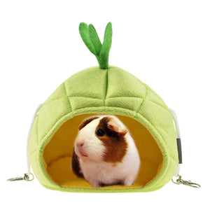 2TRIDENTS Creative Small Animal Hammock for Hamster Ferret Rabbit Cotton Sleep Nest House Animals (As Show, Green)