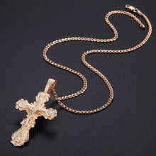 Load image into Gallery viewer, GUNGNEER Stainless Steel Jesus Cross Pendant Necklace Chain Bracelet Christian Jewelry Set