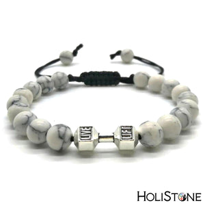 HoliStone Adjustable Life Lift Fitness Dumbbell Natural Beaded Bracelet for Women and Men ? Yoga Meditation Energy Healing and Balancing Bracelet