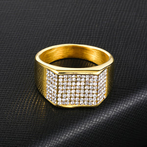 GUNGNEER Egypt Key Life Ankh Cross Pendant Necklace Geometric Ring Stainless Steel Jewelry Set
