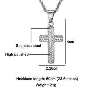GUNGNEER God Cross Necklace Stainless Steel Christ Pendant Jewelry Outfit For Men Women
