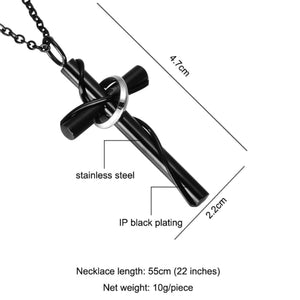 GUNGNEER Cross Necklace Stainless Steel Christian Pendant Jewelry Outfit For Men Women