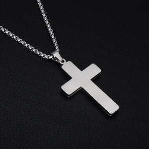 GUNGNEER Cross Necklace Stainless Steel God Jesus Pendant Jewelry Accessory For Men Women