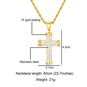 GUNGNEER Jesus Cross Necklace Christ Pendant Chain Jewelry Accessory Gift For Men Women