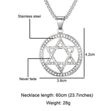 Load image into Gallery viewer, GUNGNEER Stainless Steel David Star Necklace Jewish Jerusalem Jewelry Gift For Men Women