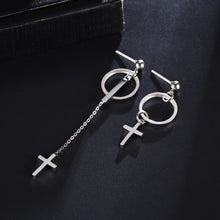 Load image into Gallery viewer, GUNGNEER Stainless Steel Christ Cross Earrings Jesus God Jewelry Accessory Gift For Women