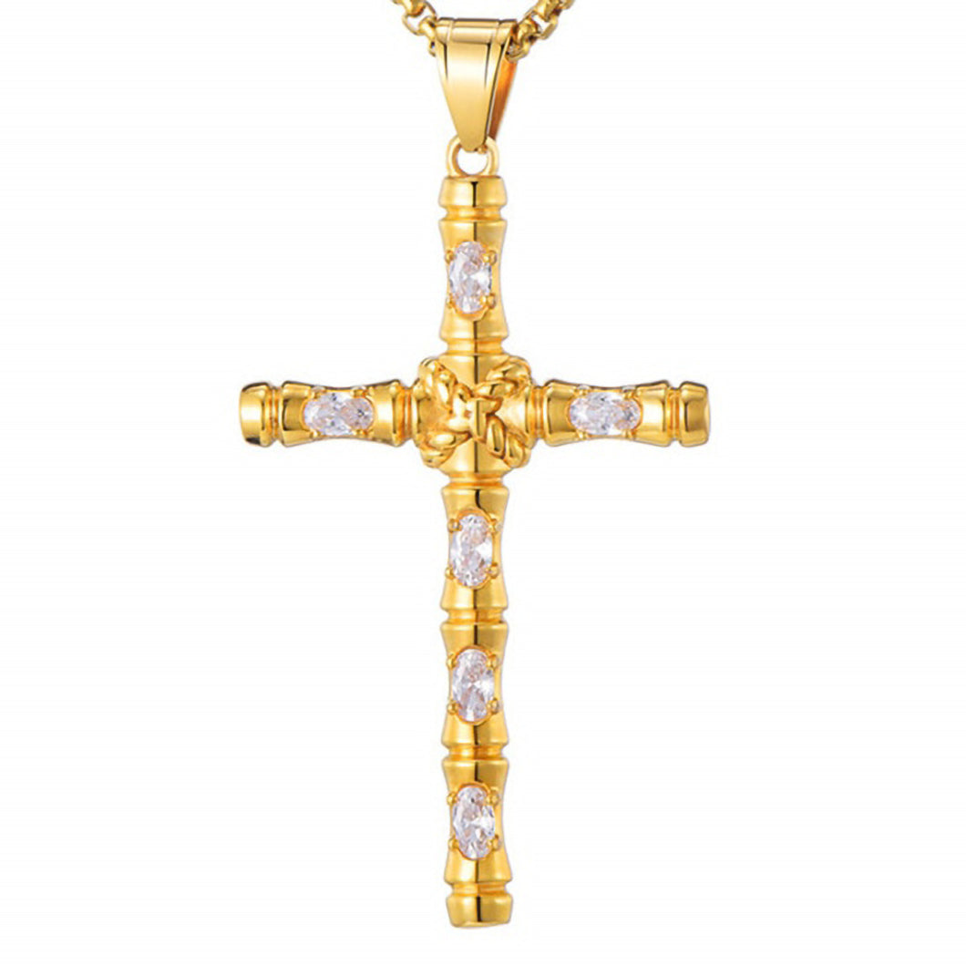 GUNGNEER Cross Pendant Necklace Christian Chain Jewelry Accessory Gift For Men Women