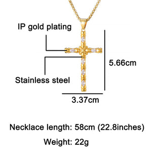GUNGNEER Cross Pendant Necklace Christian Chain Jewelry Accessory Gift For Men Women