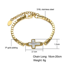Load image into Gallery viewer, GUNGNEER Adjustable Cross Bracelet Stainless Steel Jesus Jewelry Accessory Gift For Women